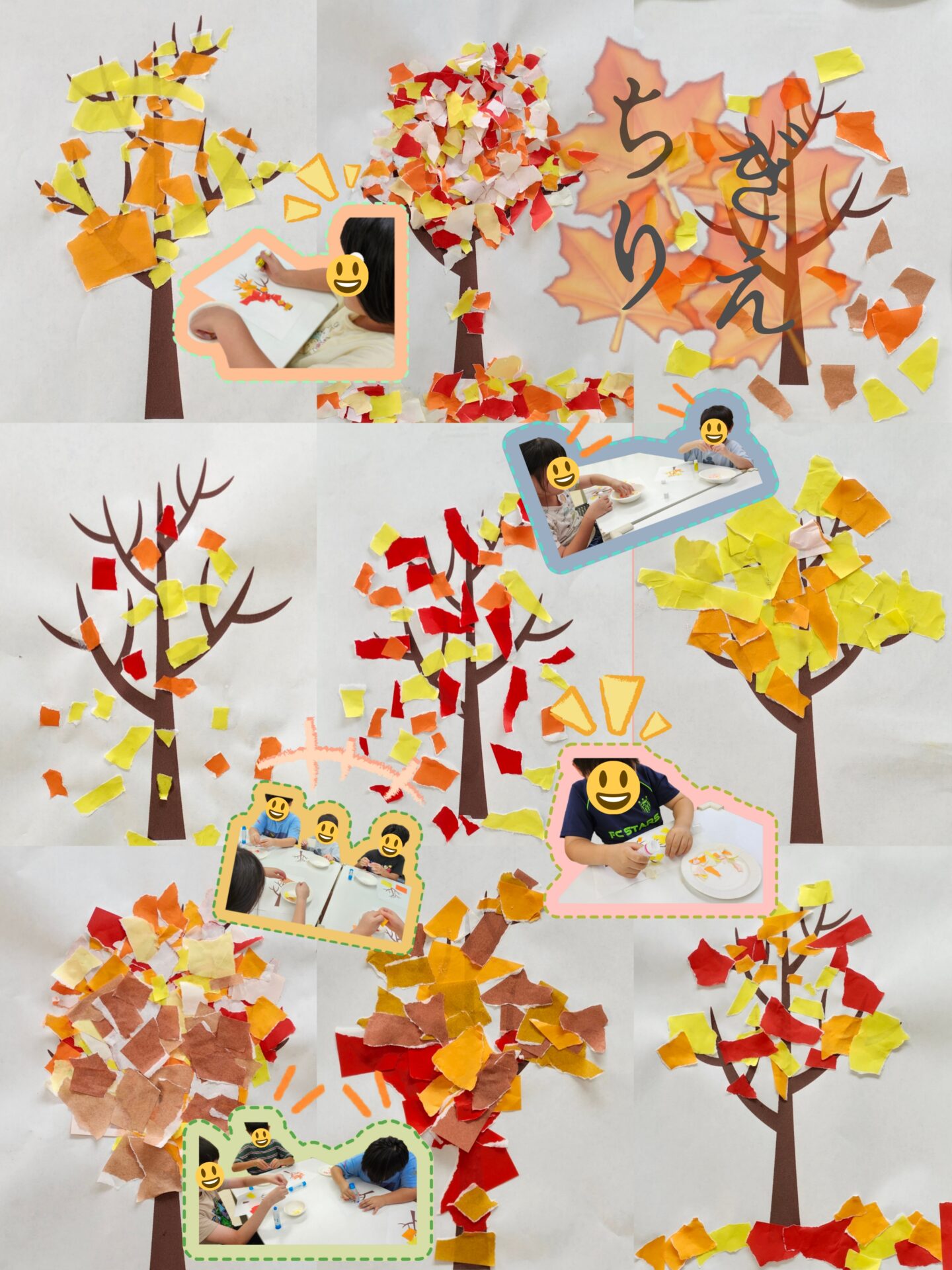 ちぎり絵】「紅葉−滝」 ハンドメイド (P 棄て 10サイズ）暮らし